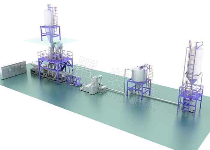 Petrochemical Polimerization Plastic Pelletizing Machine Energy Efficient For PP Powder